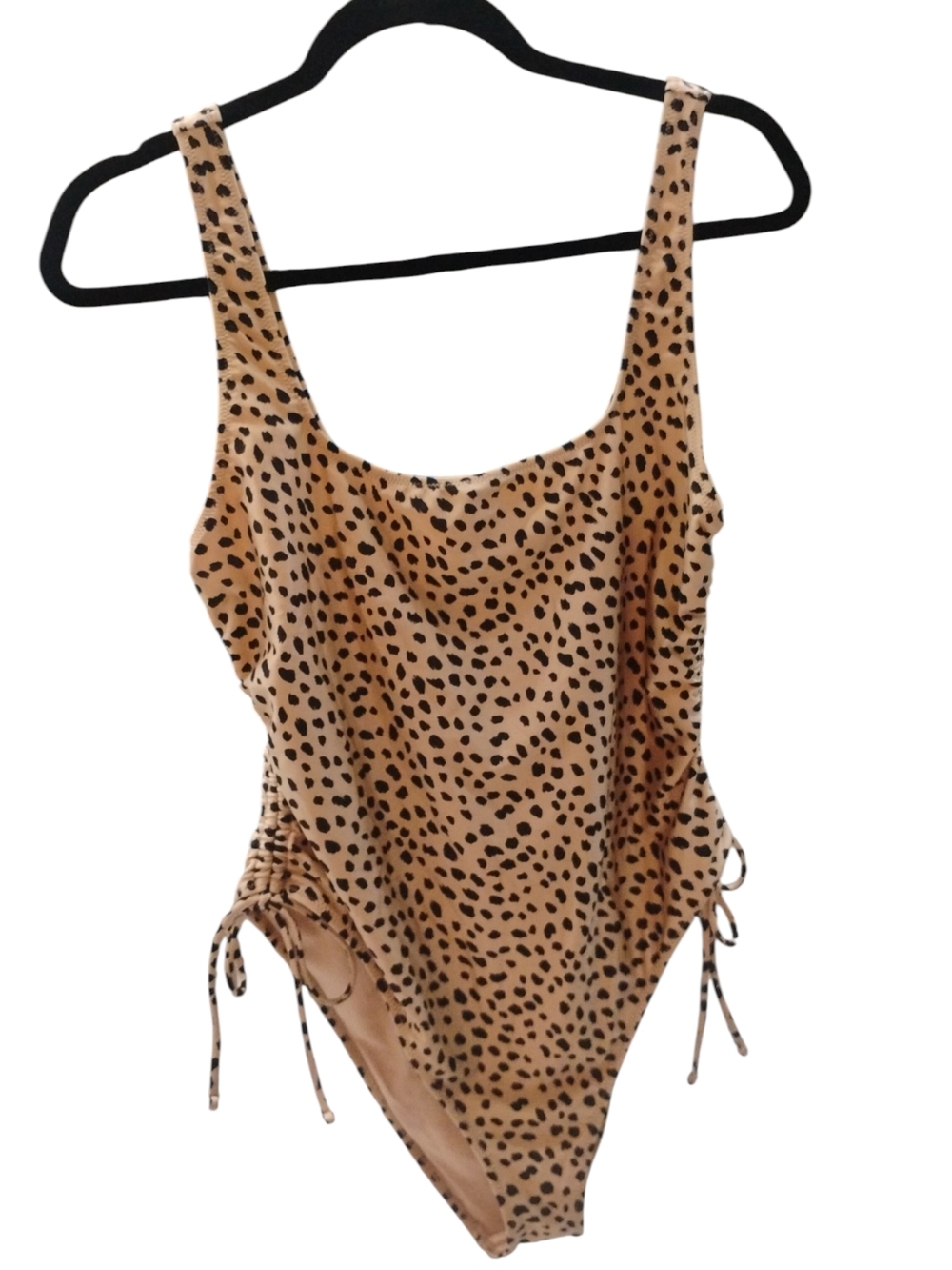Forever 21 Tan and Black Leopard One-Piece Swimsuit SZ XL